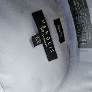 Marquis Wrinkle Resistant Dress Shirt 15 1/2 34-35 Light Blue Cotton Blend Slim